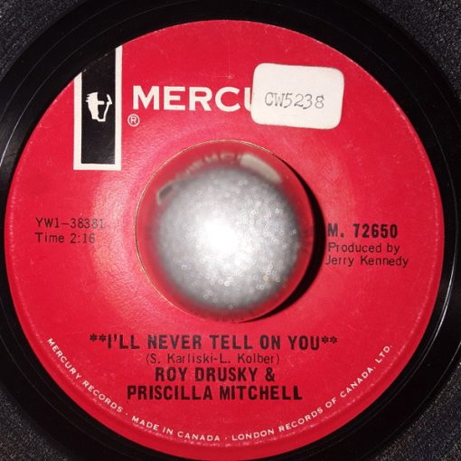 Roy Drusky & Priscilla Mitchell - I'll Never Tell On You (7", Single) (Very Good Plus (VG+))