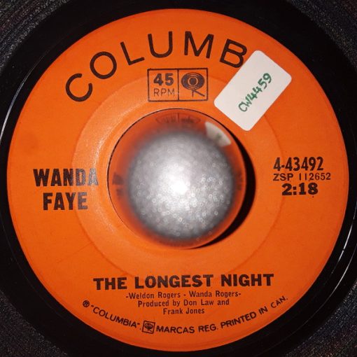 Wanda Faye - The Longest Night (7", Single) (Very Good Plus (VG+))