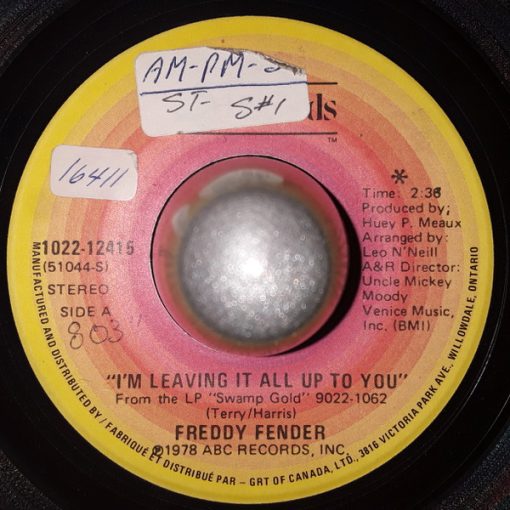 Freddy Fender (2) - I'm Leaving It All Up To You (7", Single) (Very Good Plus (VG+))