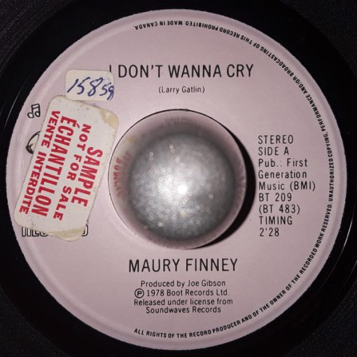 Maury Finney - I Don't Wanna Cry / Happy Sax  (7", Single) (Very Good Plus (VG+))