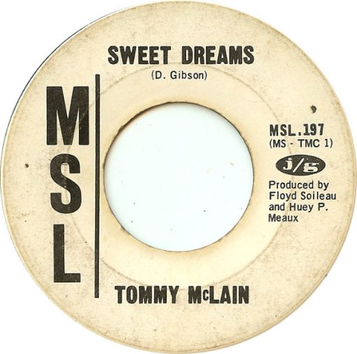 Tommy McLain - Sweet Dreams / I Need You So (7", Single) (Very Good (VG))