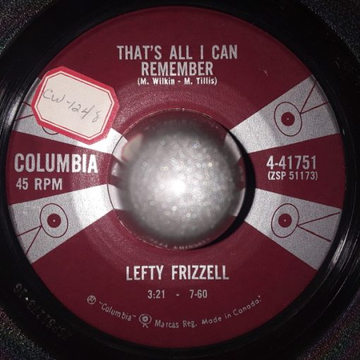 Lefty Frizzell - That's All I Can Remember / What You Gonna Do, Leroy? (7", Single) (Very Good Plus (VG+))