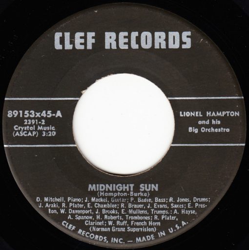 Lionel Hampton And His Orchestra - Midnight Sun / Airmail Special (7") (Near Mint (NM or M-))