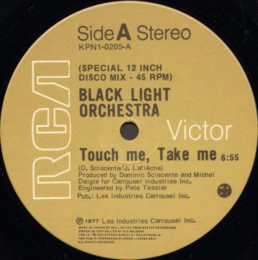 Black Light Orchestra - Touch Me, Take Me (12", Mono) (Mint (M))