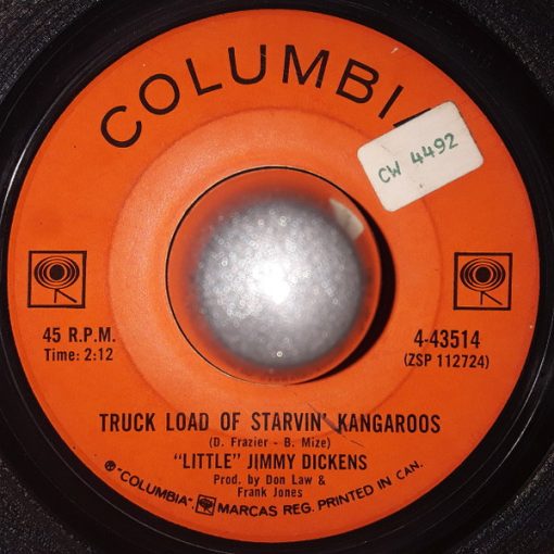 Little Jimmy Dickens - Truck Load Of Starvin' Kangaroos (7", Single) (Very Good (VG))