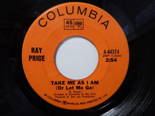 Ray Price - Take Me As I Am (Or Let Me Go) / In The Summer Of My Life (7", Promo, Pit) (Near Mint (NM or M-))