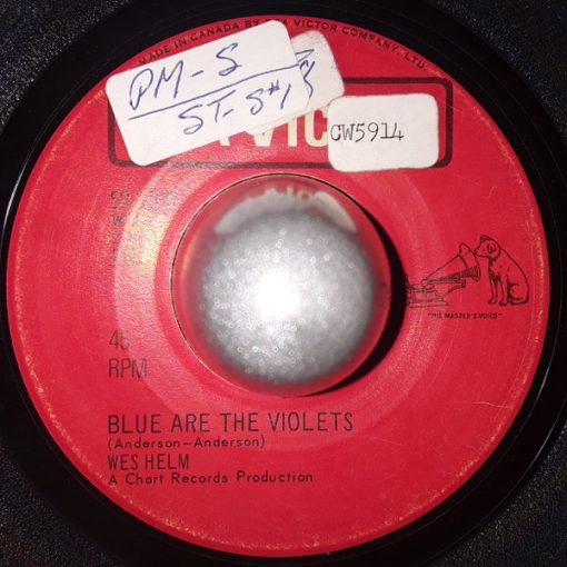 Wes Helm - Blue Are The Violets / The Girl From The Next Farm Over (7") (Very Good Plus (VG+))