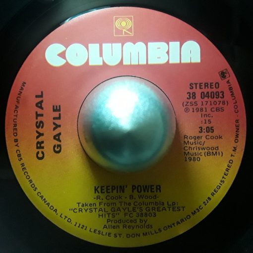 Crystal Gayle - Keepin' Power (7", Single) (Near Mint (NM or M-))