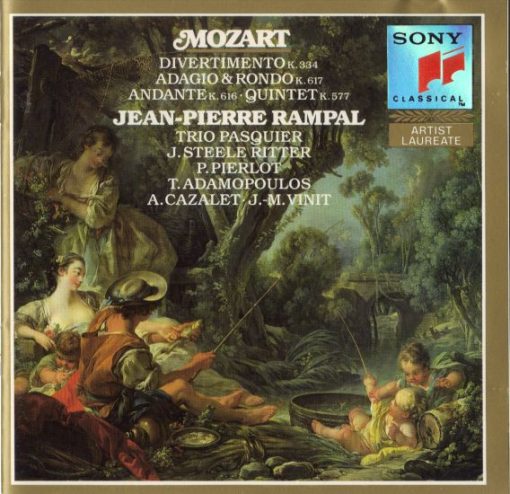 Wolfgang Amadeus Mozart, Jean-Pierre Rampal, Trio Pasquier, John Steele Ritter, Pierre Pierlot, Tasso Adamopoulos, André Cazalet, Jean-Michel Vinit - Divertimento, K.334 - Adagio And Rondo, K.617 - Andante, K.616 - Quintet, K.557 (CD, Album) (Near Mint (NM or M-))