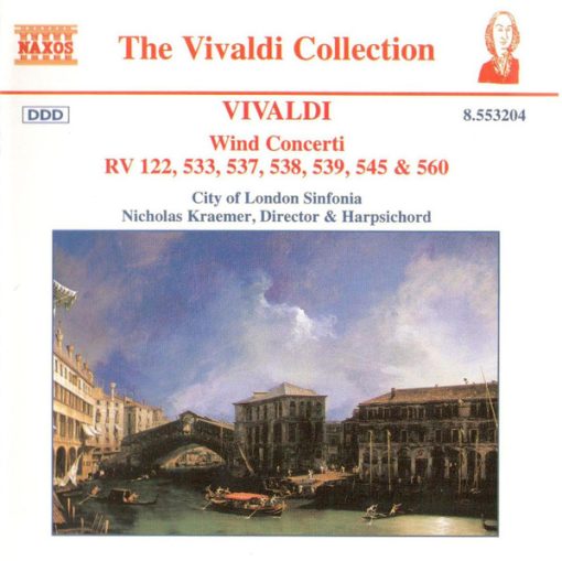 Antonio Vivaldi, City Of London Sinfonia, Nicholas Kraemer - Wind Concerti RV 122, 533, 537, 538, 539, 545 & 560 (CD, Album) (Near Mint (NM or M-))