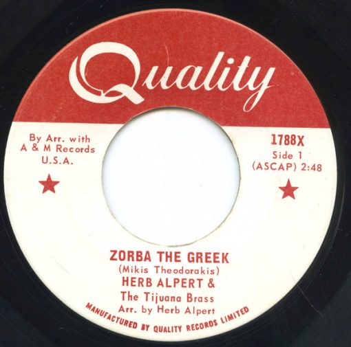 Herb Alpert & The Tijuana Brass - Zorba The Greek  (7") (Very Good Plus (VG+))