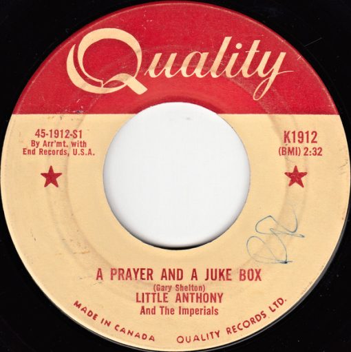 Little Anthony & The Imperials - A Prayer And A Jukebox / River Path (7", Single) (Very Good (VG))