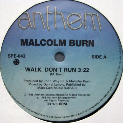 Malcolm Burn - Walk, Don't Run (12", Single) (Mint (M))