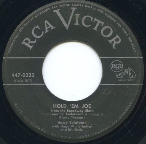 Harry Belafonte With Hugo Winterhalter Orchestra - Hold 'Em Joe / I'm Just A Country Boy (7") (Near Mint (NM or M-))