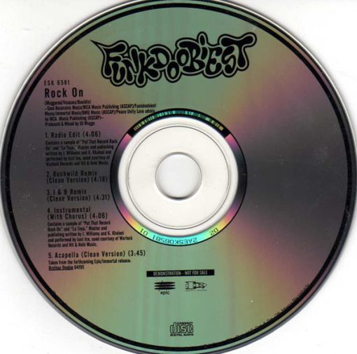 Funkdoobiest - Rock On (CD, Single, Promo, Car) (Near Mint (NM or M-))