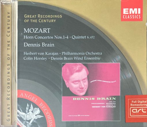 Wolfgang Amadeus Mozart - Dennis Brain - Herbert von Karajan, Philharmonia Orchestra - Horn Concertos Nos.1-4 / Quintet K.452 (CD, Comp, Mono, RE, RM) (Very Good Plus (VG+))