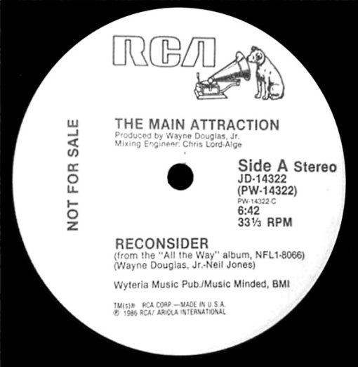 The Main Attraction (5) - Reconsider (12", Promo) (Mint (M))