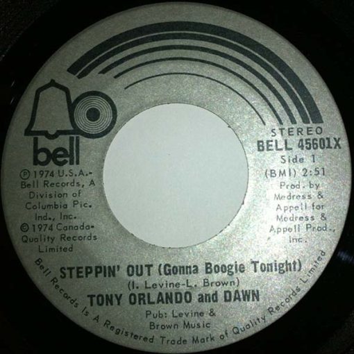 Tony Orlando And Dawn (5) - Steppin' Out (Gonna Boogie Tonight) (7", Single) (Near Mint (NM or M-))