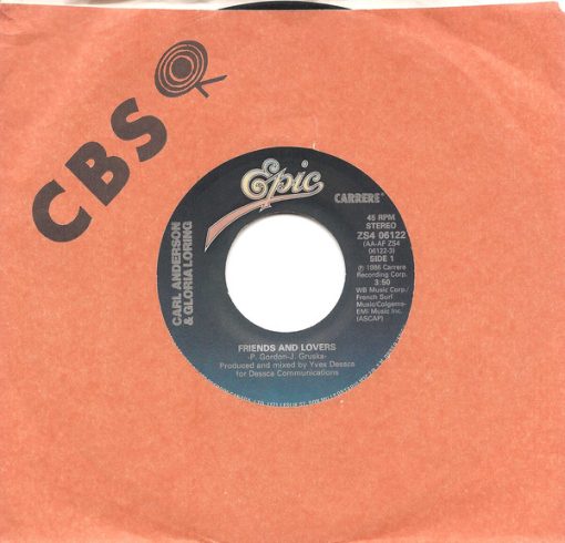 Carl Anderson & Gloria Loring - Friends And Lovers (7") (Near Mint (NM or M-))