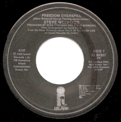 Steve Winwood - Freedom Overspill (7", Single) (Very Good Plus (VG+))