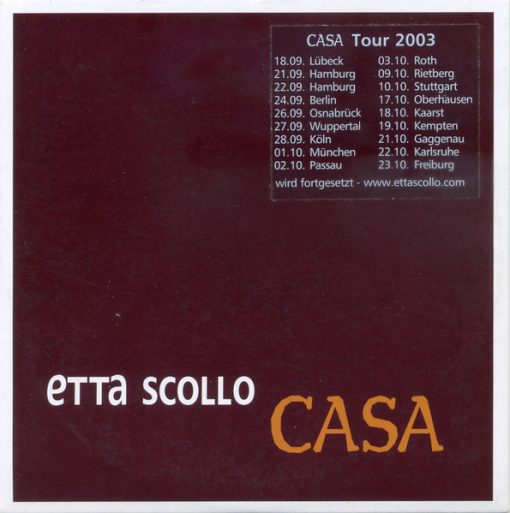 Etta Scollo - Casa (CD, Promo, Car) (Near Mint (NM or M-))