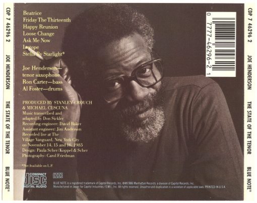 Joe Henderson - The State Of The Tenor • Live At The Village Vanguard • Volume 1 (CD, Album) (Near Mint (NM or M-)) - Image 2