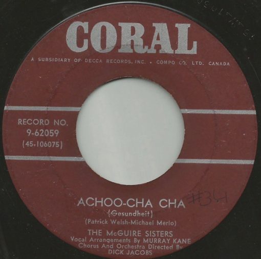 McGuire Sisters - May You Always / Achoo-Cha Cha (7", Single) (Near Mint (NM or M-))