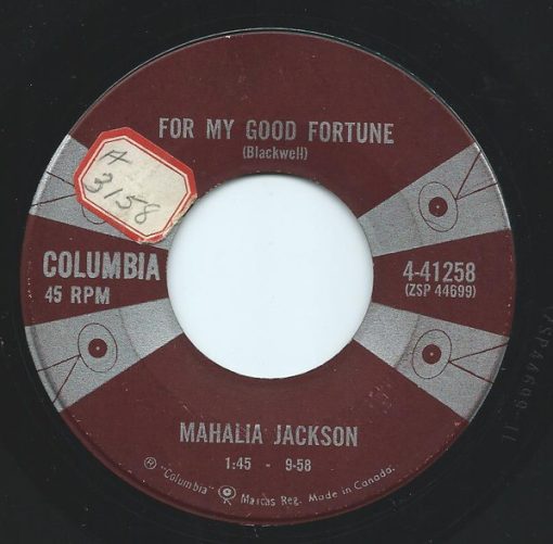 Mahalia Jackson - For My Good Fortune (7", Single) (Near Mint (NM or M-))