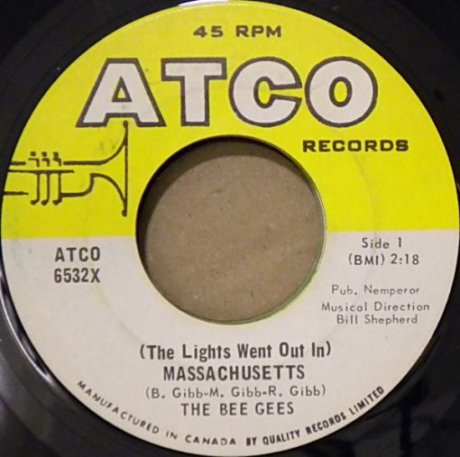 Bee Gees - (The Lights Went Out In) Massachusetts (7", Single) (Near Mint (NM or M-))