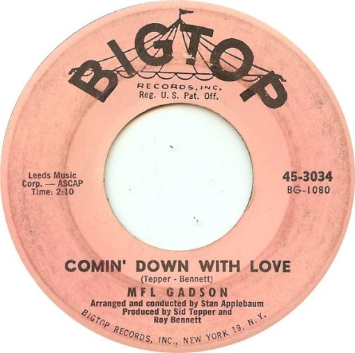 Mel Gadson - Comin' Down With Love / I'm Getting Sentimental Over You  (7") (Very Good Plus (VG+))