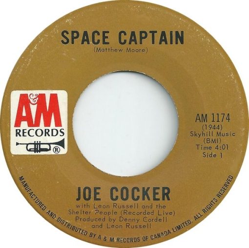 Joe Cocker With Leon Russell And The Shelter People - Space Captain / The Letter (7", Single) (Very Good Plus (VG+))