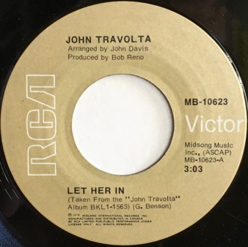 John Travolta - Let Her In (7", Single) (Near Mint (NM or M-))