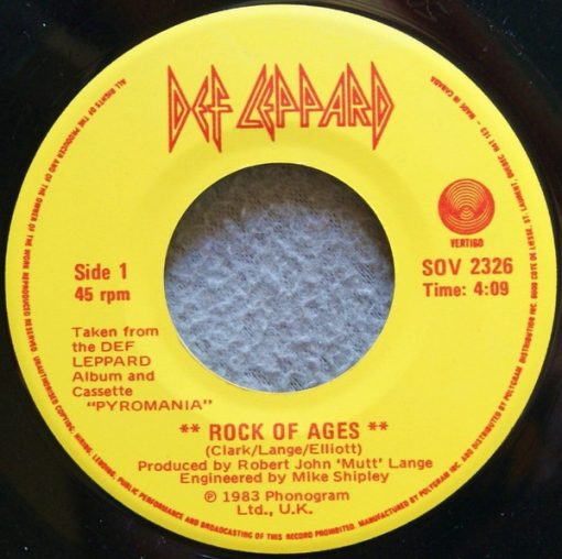 Def Leppard - Rock Of Ages (7", Single) (Near Mint (NM or M-))