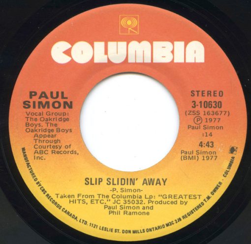 Paul Simon - Slip Slidin Away (7", Single) (Near Mint (NM or M-))