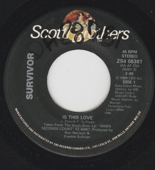 Survivor - Is This Love / Can't Let You Go (7", Single) (Near Mint (NM or M-))