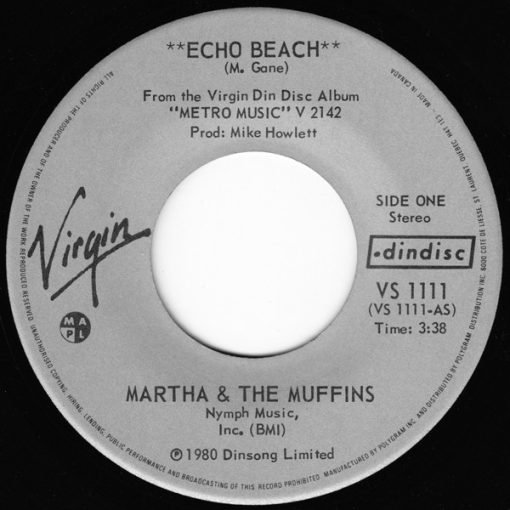 Martha And The Muffins - Echo Beach (7", Single) (Near Mint (NM or M-))