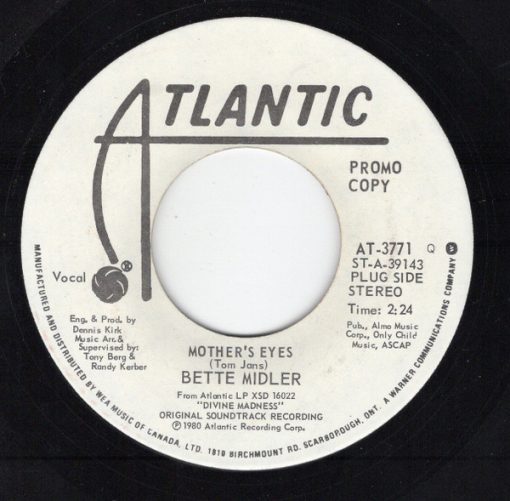 Bette Midler - My Mother's Eyes (7") (Near Mint (NM or M-))