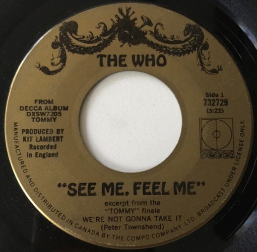 The Who - See Me, Feel Me (7", Single) (Near Mint (NM or M-))