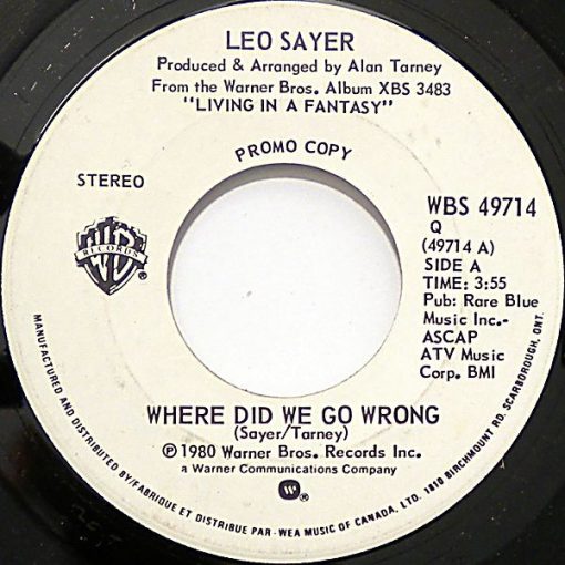 Leo Sayer - Where Did We Go Wrong (7", Promo) (Near Mint (NM or M-))