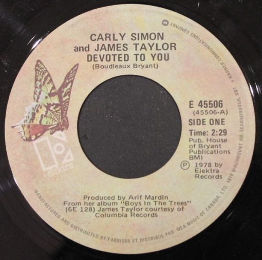 Carly Simon And James Taylor (2) - Devoted To You / Boys In The Trees (7") (Near Mint (NM or M-))