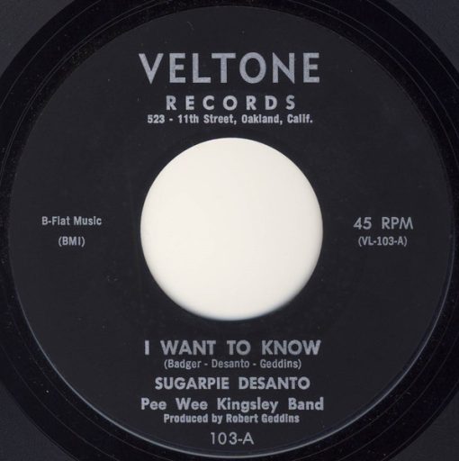 Sugar Pie DeSanto, Pee Wee Kingsley Band, Pee Wee Kingsley - I Want To Know / Baby It Ain't Right (7", Styrene) (Fair (F))