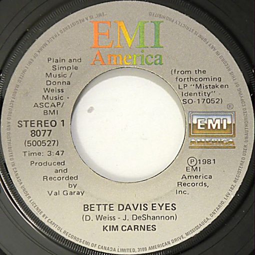 Kim Carnes - Bette Davis Eyes (7", Single) (Near Mint (NM or M-))