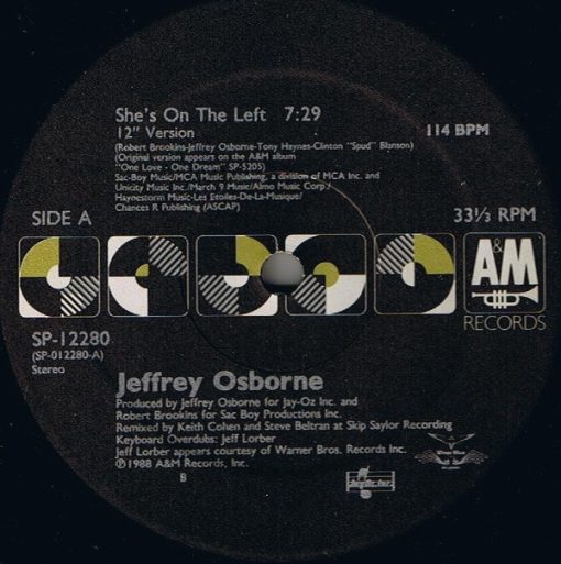 Jeffrey Osborne - She's On The Left (12") (Mint (M))