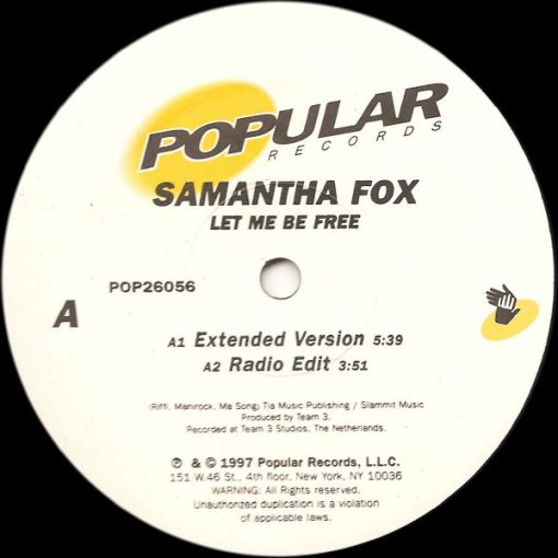 Samantha Fox - Let Me Be Free (12") (Mint (M))