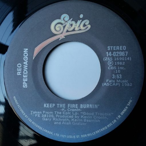 REO Speedwagon - Keep The Fire Burnin' (7", Single) (Near Mint (NM or M-))