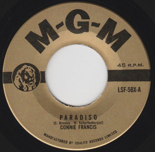 Connie Francis - Paradiso (7", Single) (Near Mint (NM or M-))