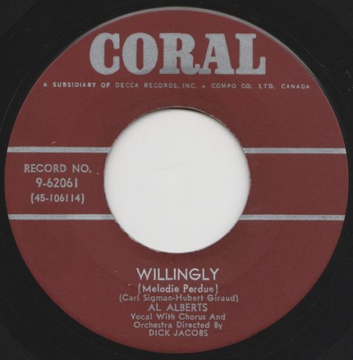 Al Alberts - Willingly (Melodie Perdue) (7") (Very Good Plus (VG+))