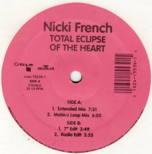 Nicki French - Total Eclipse Of The Heart (12") (Mint (M))