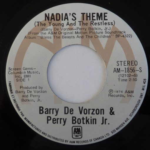 Barry De Vorzon And Perry Botkin Jr. - Nadia's Theme / Down The Line (7", Single) (Near Mint (NM or M-))