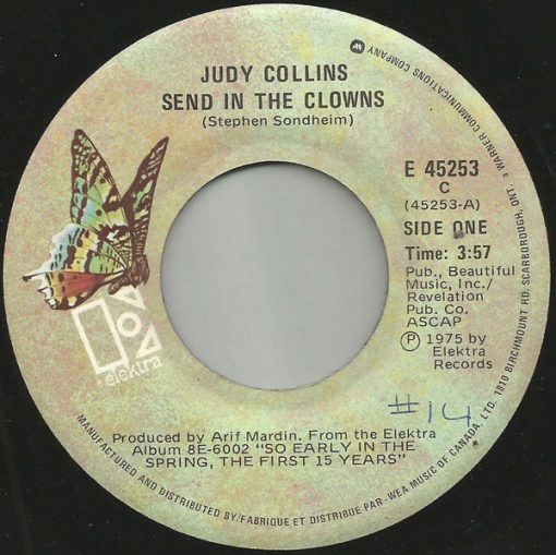 Judy Collins - Send In The Clowns (7", Single) (Near Mint (NM or M-))